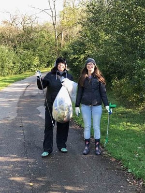 PCI employees participating in Milwaukee Riverkeeper river cleanup