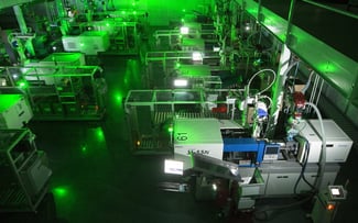 An overhead view of PCI’s “Lights Out” manufacturing facility.