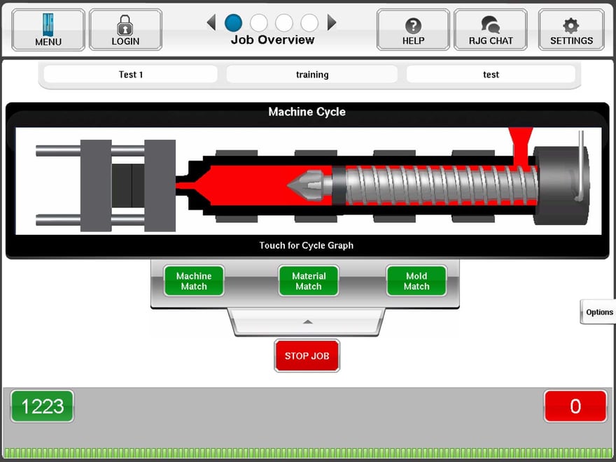 Plastic injection molding novice with stability tab